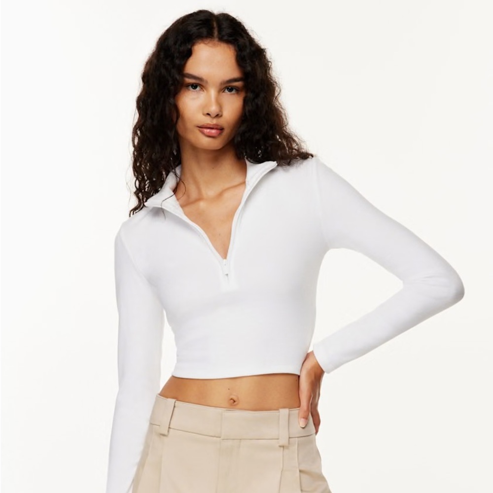 Sunday Best White Monarch 1/2 Zip Longsleeve